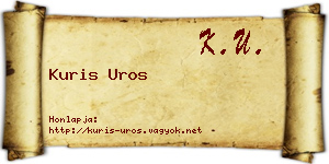 Kuris Uros névjegykártya